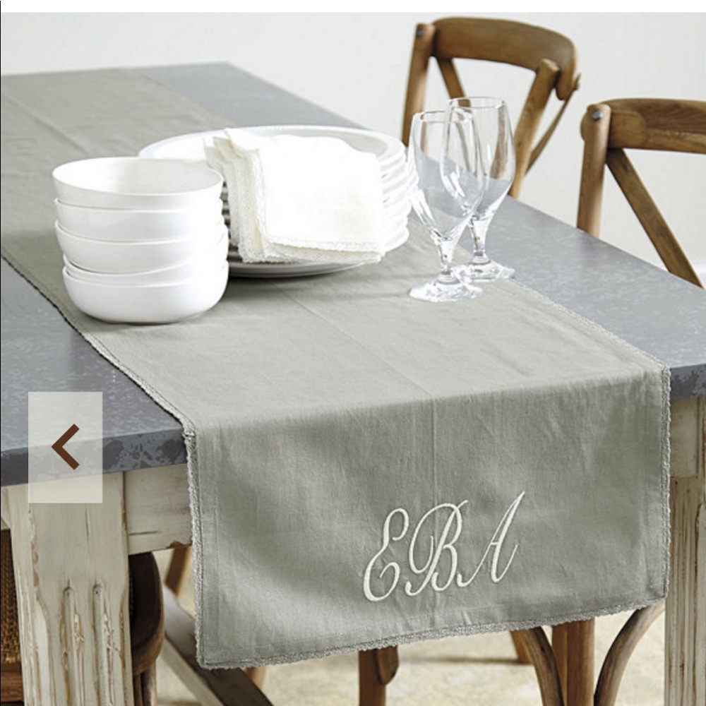 Ballard designs Chloe table runner gray 18 x 108